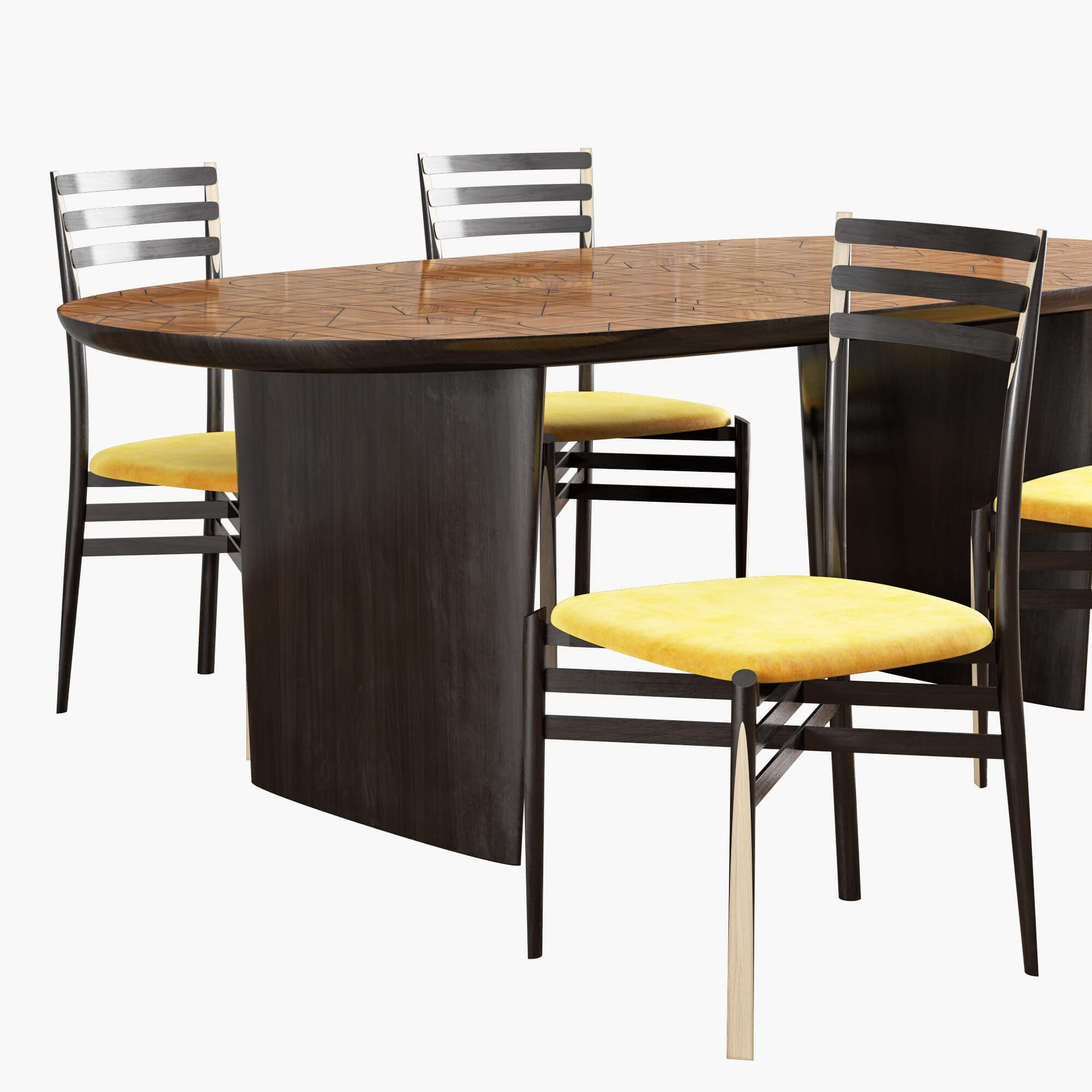 Roche Bobois Patchwork Dining Table 220 Pencil Chair - 3D Model by sta_84