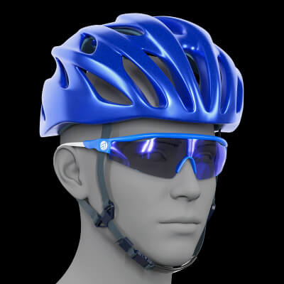 Bicycle Helmet with Sports Glasses