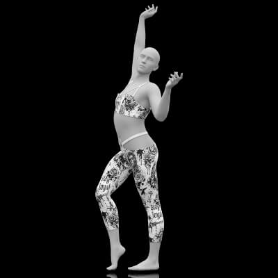 Fitness Pants and Bra Black & White for G9