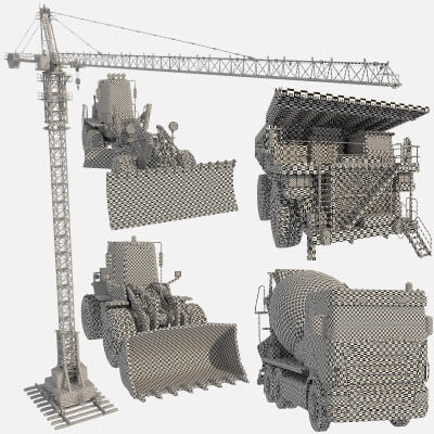 Heavy Machine Reference 3d Image Heavy Construction Machinery 5 in 1 UVW Only 3 - 3D Model by Stb3D