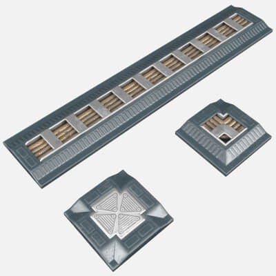 Interior Sci-Fi Floor Channel with Wires PBR