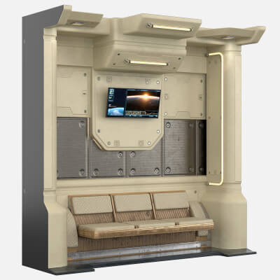 Interior Sci-Fi Part with Seats PBR