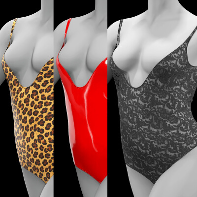 Lace Latex and Leopard Bodysuit Bundle for G9