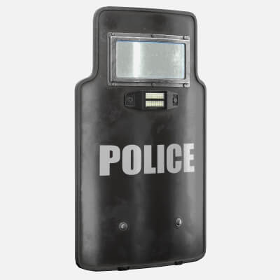 Police Tactical Riot Shield Low Poly PBR - 3D Model by Stb3D