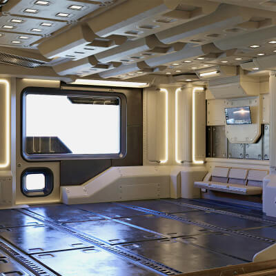 Sci-Fi Interior Space Station Transit Zone Props
