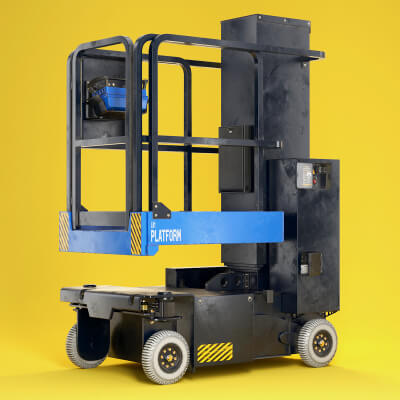 Self-Propelled Lift Work Platform Low Poly PBR