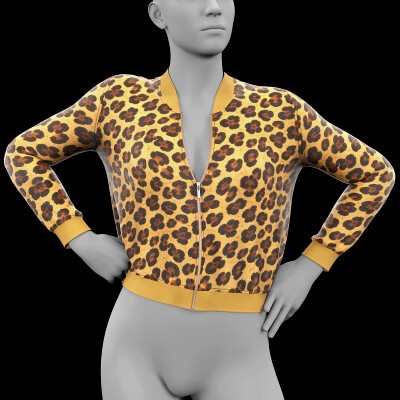 Windbreaker with a Zipper Close Leopard for G9