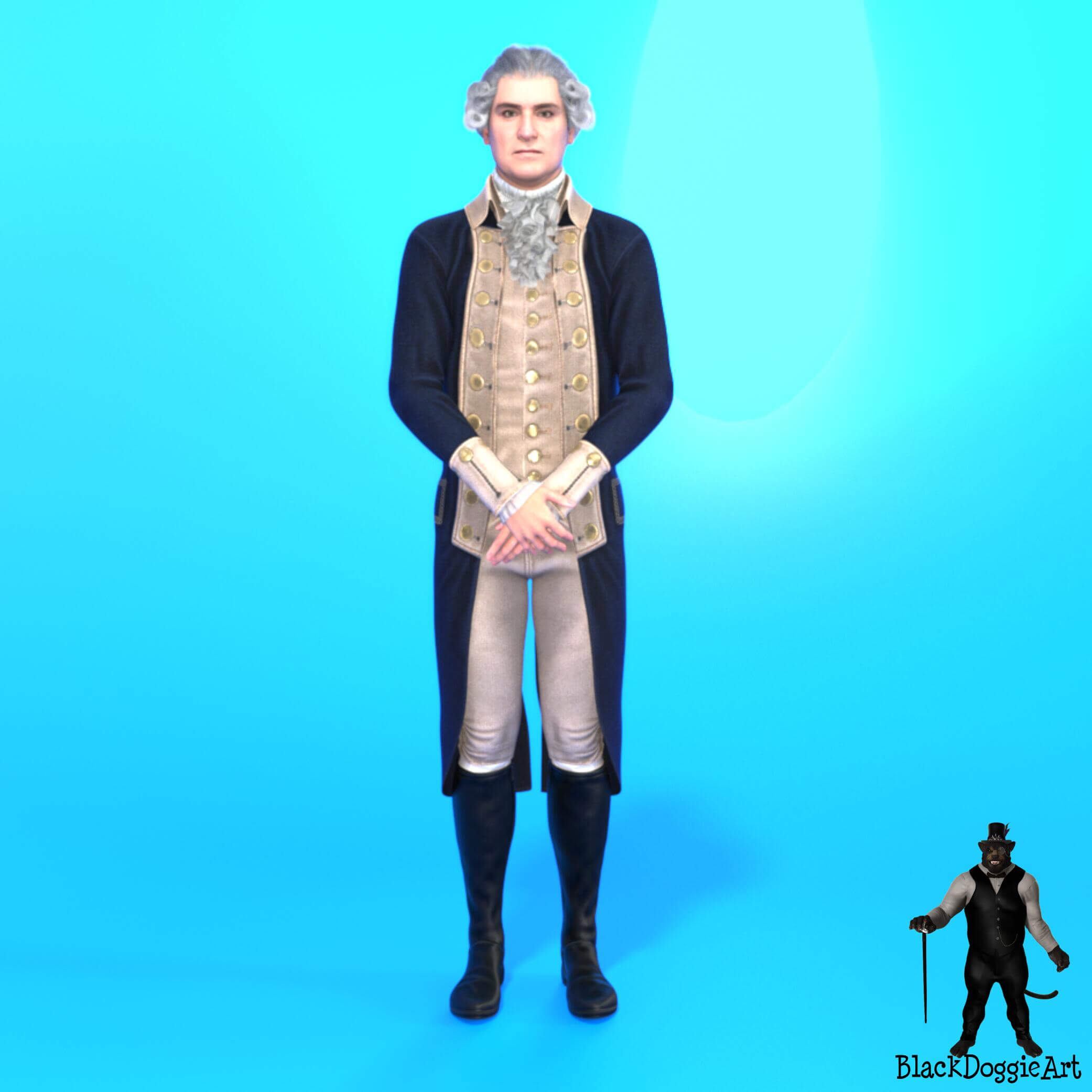 George Washington 3D Render, Digital Art by StephenCoffman2012