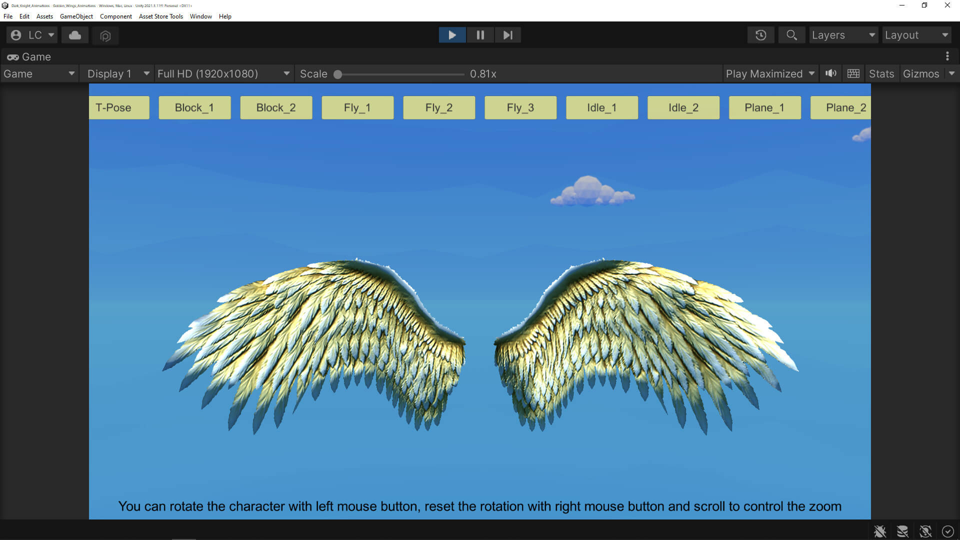 Golden Wings 3D Model by stonelion7