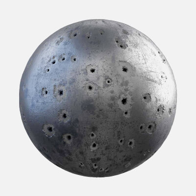 Metal With Bullet Holes - 3D Texture by stop and shop