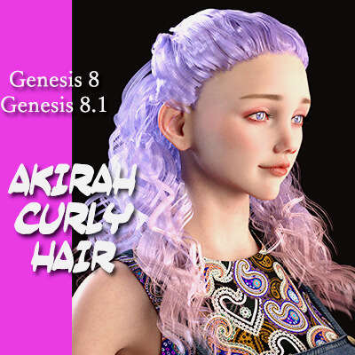 Akirah Curly Hair for Genesis 8 Female