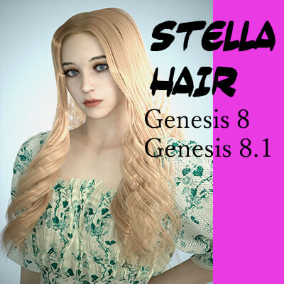 Stella Hair for Genesis 8 Female