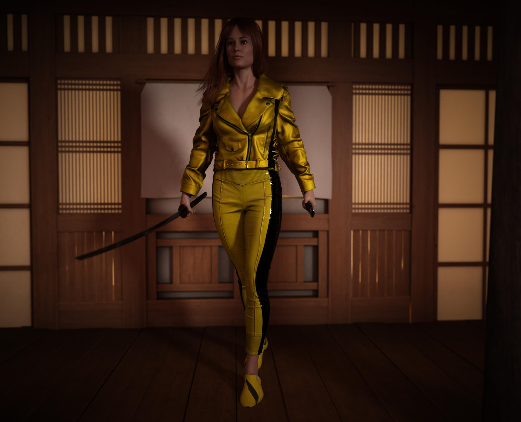 Beatrix Kiddo 3D Render, Digital Art by Storm84hunter