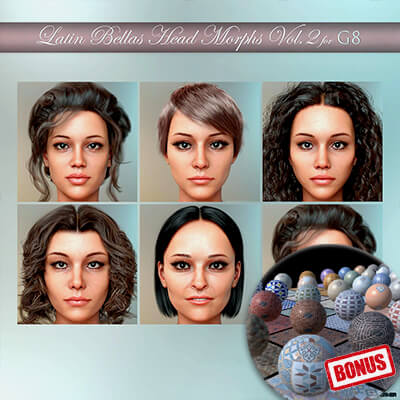 Latin Bellas Head Morphs Vol.2 Plus 50 Elite Textures