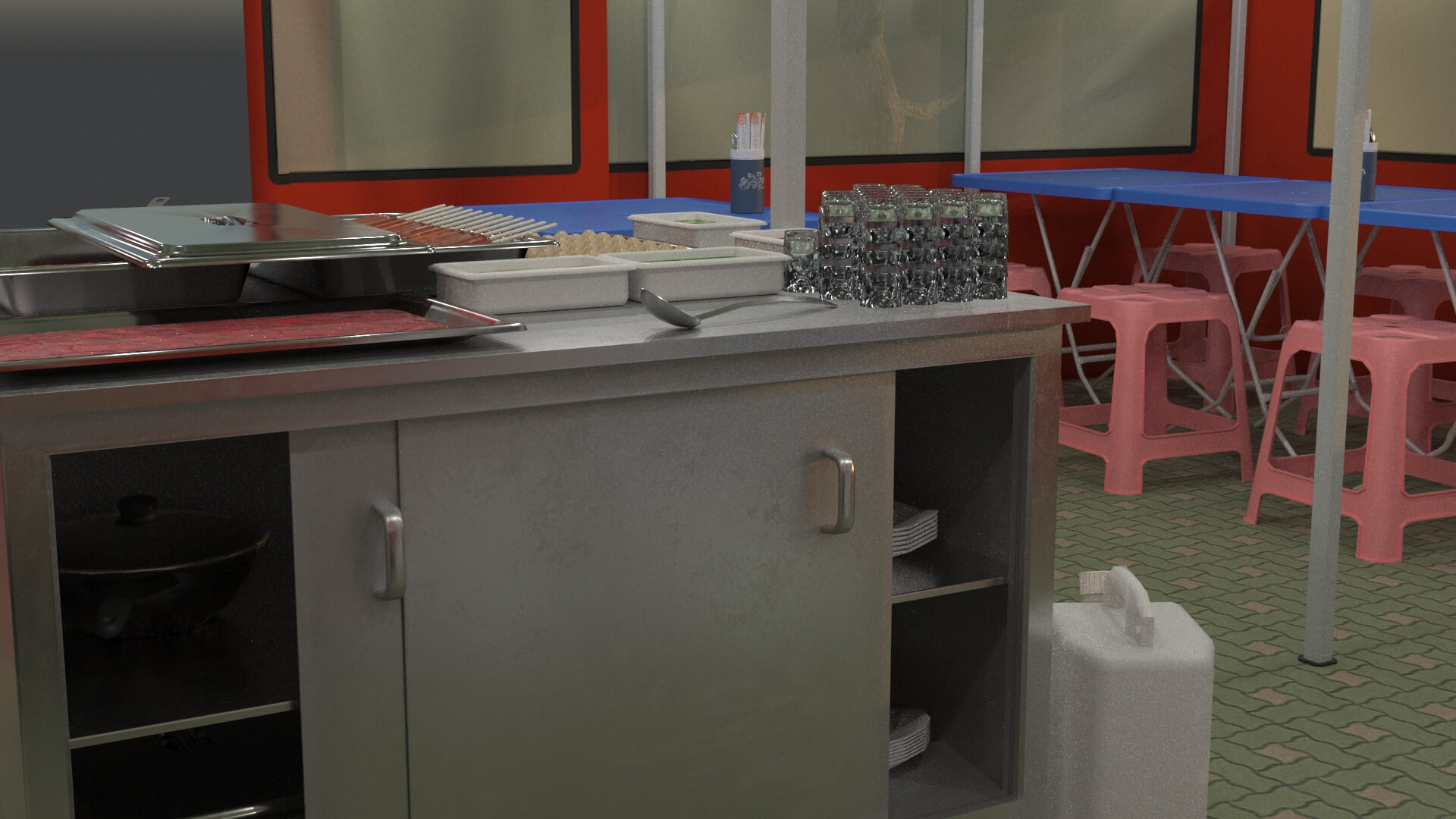 Pojangmacha With Interior 3D Model by studiovertex