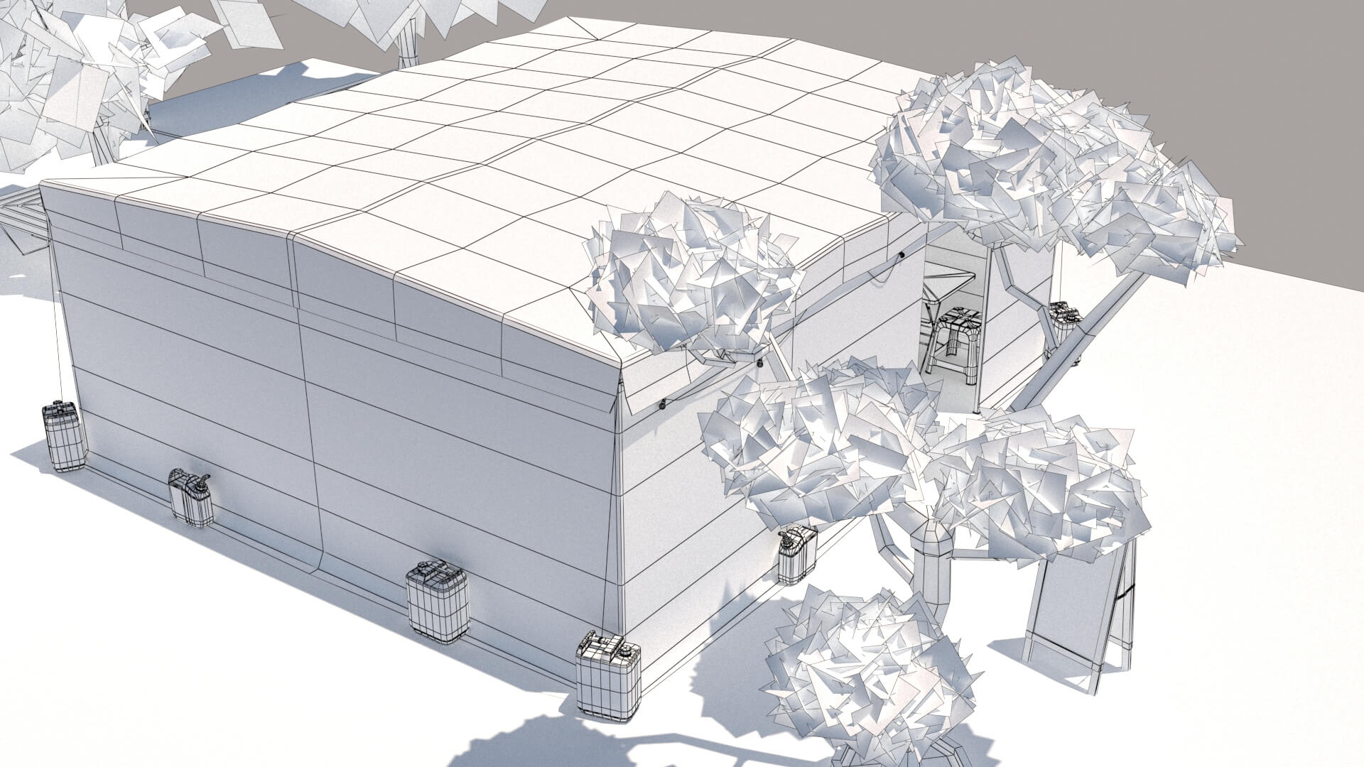 Pojangmacha With Interior 3D Model by studiovertex