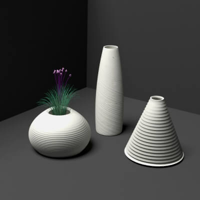 Modern Ribbed White Ceramic Set