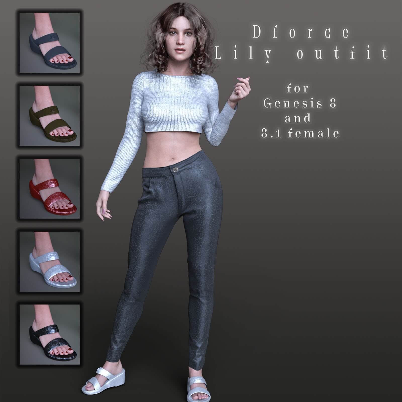 dForce Lily Outfit Genesis 8 and 8.1 Daz Content by Suli s Designs