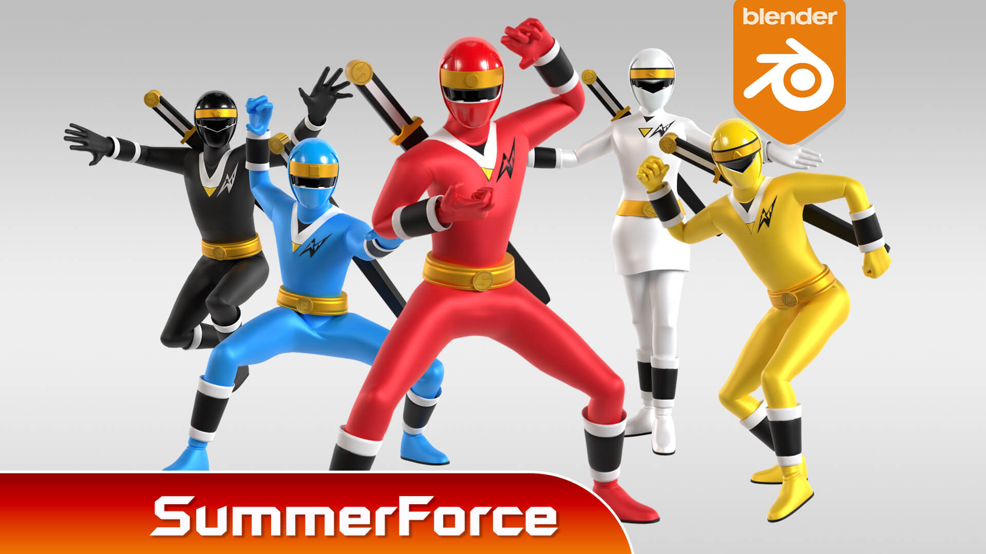 Alien Rangers Blue Rangers Blue Aquitian Ranger - Mighty Morphin Alien Rangers 3D Model by Summerforce