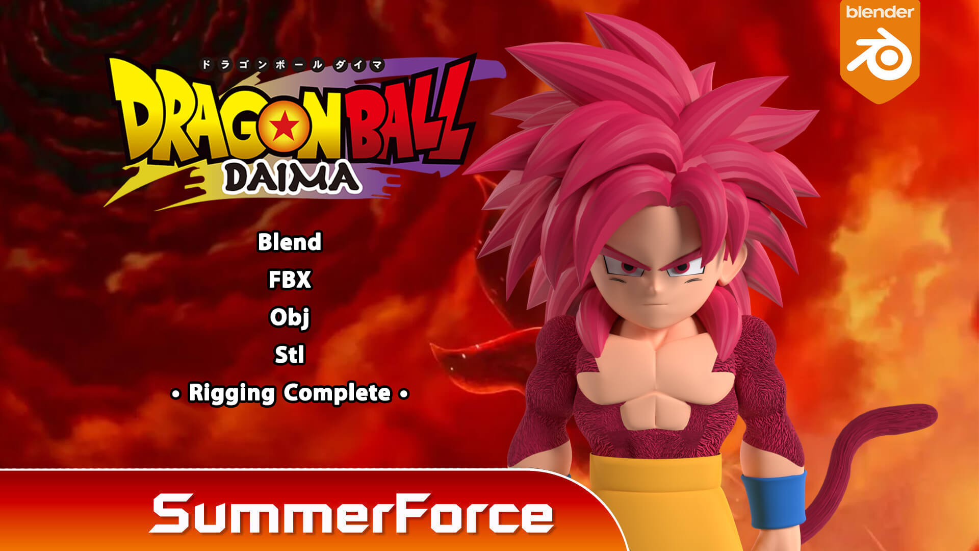Goku mini Super Saiyan 4 - Dragonball Daima 3D Model by Summerforce