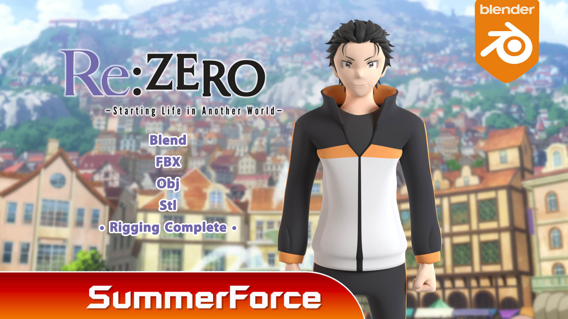 Natsuki Subaru Rezero 3D Model By Summerforce