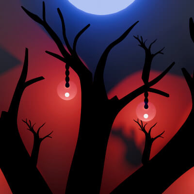 A Tree With Red Lights