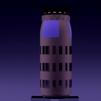 Bottle with Different Colors and Transparent Glass