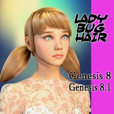 Ladybug Hair for Genesis 8 Female