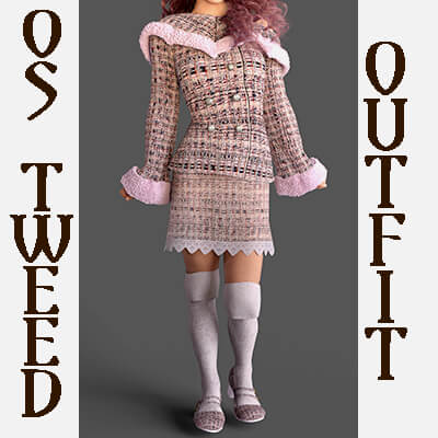 One-Sided Tweed Outfit for Genesis 8 Female