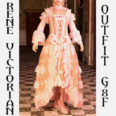 Rene Victorian Outfit for Genesis 8 Female