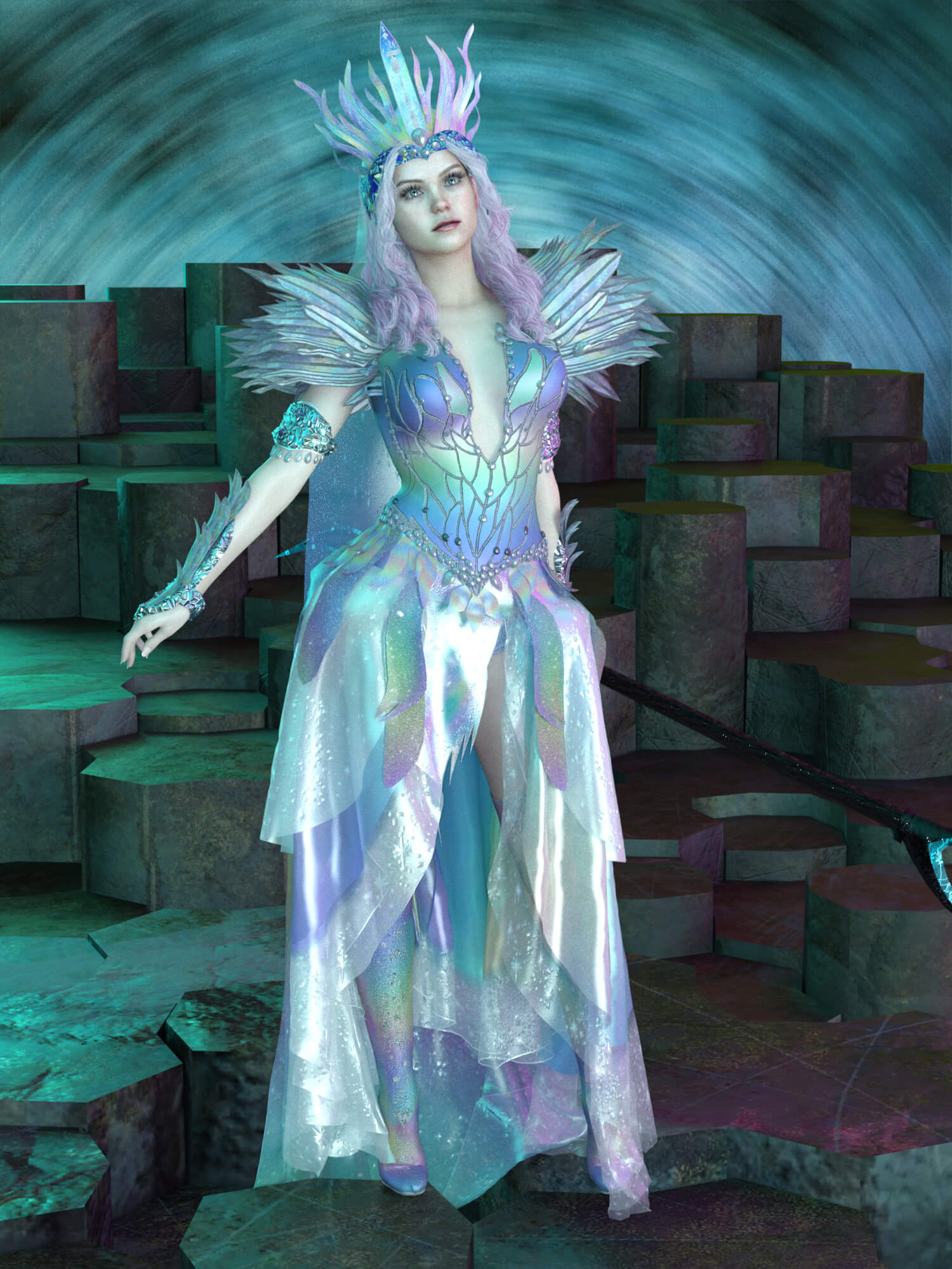 sachin and babi light blue dress Ice Fairy Costume