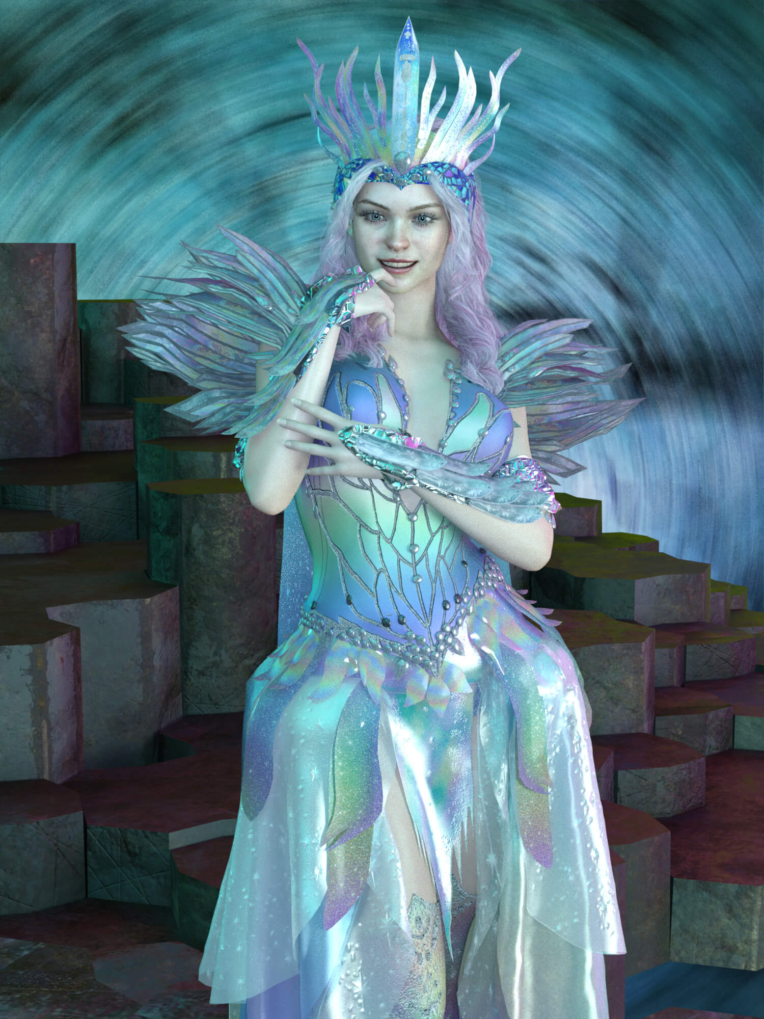 Wicked Ice Queen Outfit for Genesis 8 Female - Daz Content by sunreiz Wicked Ice Queen Outfit for Genesis 8 Female - Daz Content by sunreiz