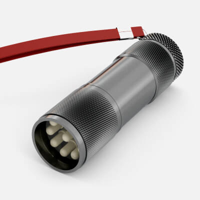 Flashlight with Inner Workings 05 - 3D Model by Sunshing