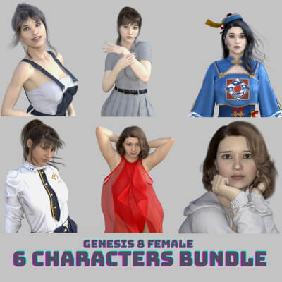 6 Characters Bundle for Genesis 8 Female