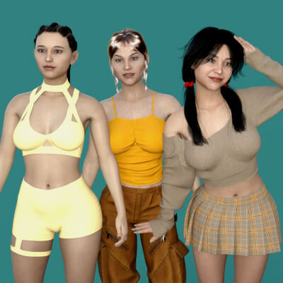 Superrumy 3 Characters Bundle for Genesis 8 Female Vol. 11