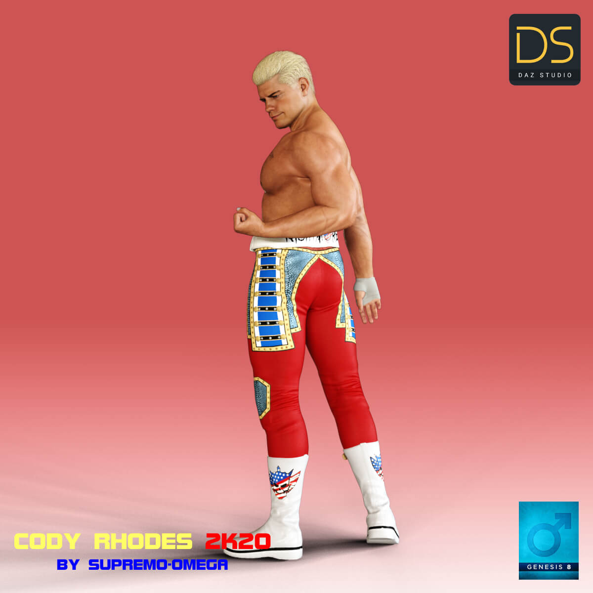 Cody Rhodes 2K23 for G8 Male Daz Content by supremoomega