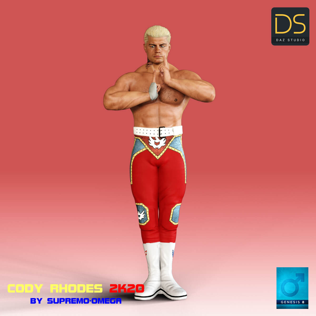 Cody Rhodes 2K23 for G8 Male Daz Content by supremoomega