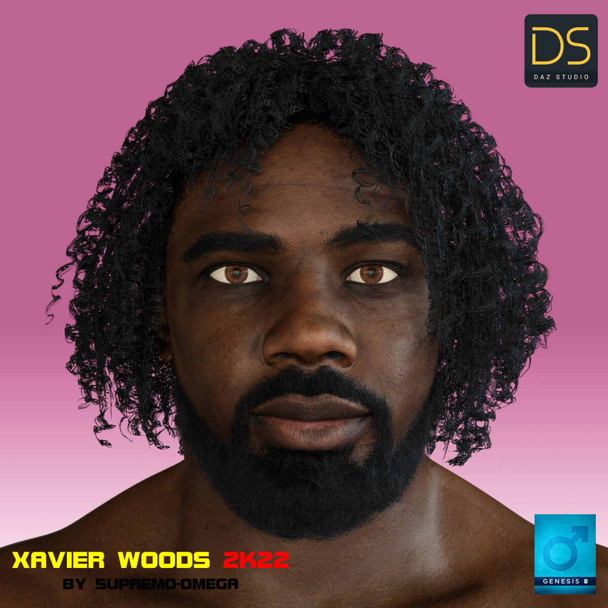 Xavier Woods 2K22 for G8 Male Daz Content by supremoomega