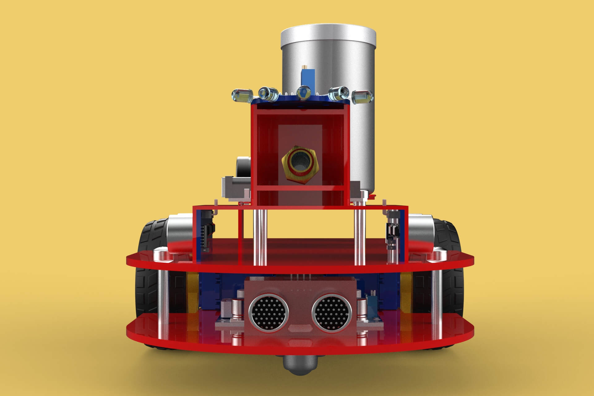 Autonomous Fire Fighting Robot Vehicle Extinguisher Sprayer - 3D Model ...