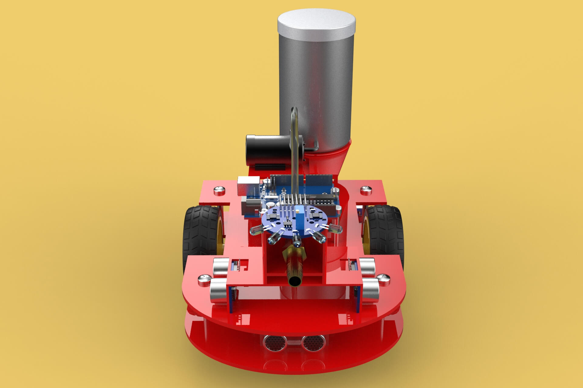Autonomous Fire Fighting Robot Vehicle Extinguisher Sprayer - 3D Model ...