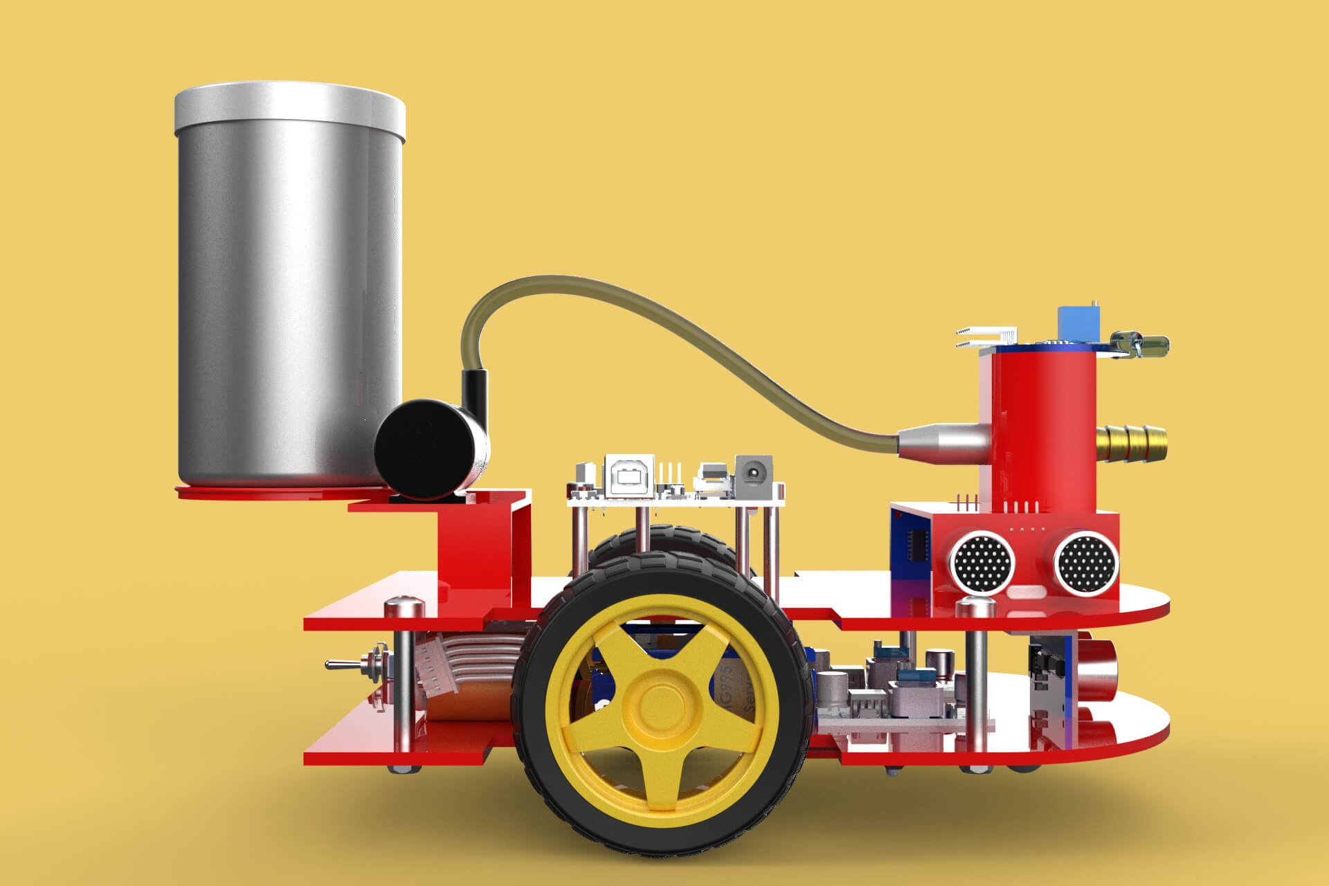 Autonomous Fire Fighting Robot Vehicle Extinguisher Sprayer - 3D Model ...