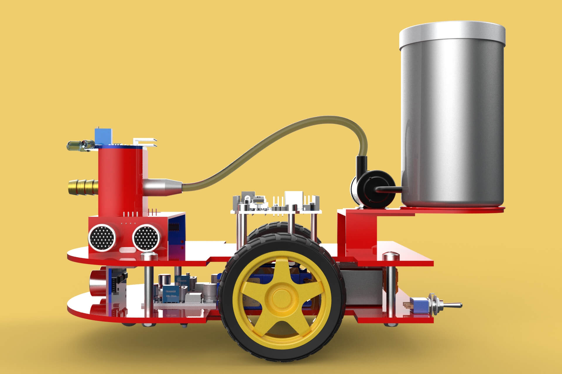 Autonomous Fire Fighting Robot Vehicle Extinguisher Sprayer - 3D Model ...