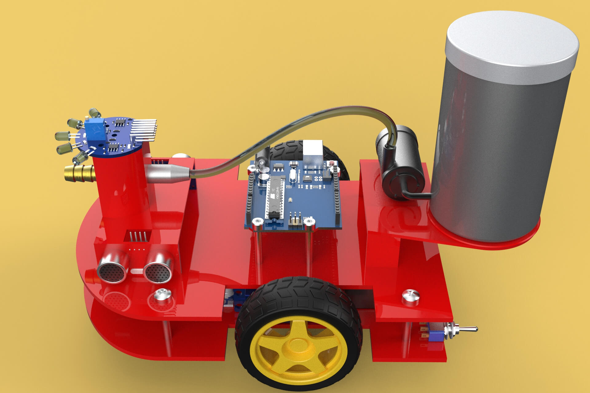 Autonomous Fire Fighting Robot Vehicle Extinguisher Sprayer - 3D Model ...