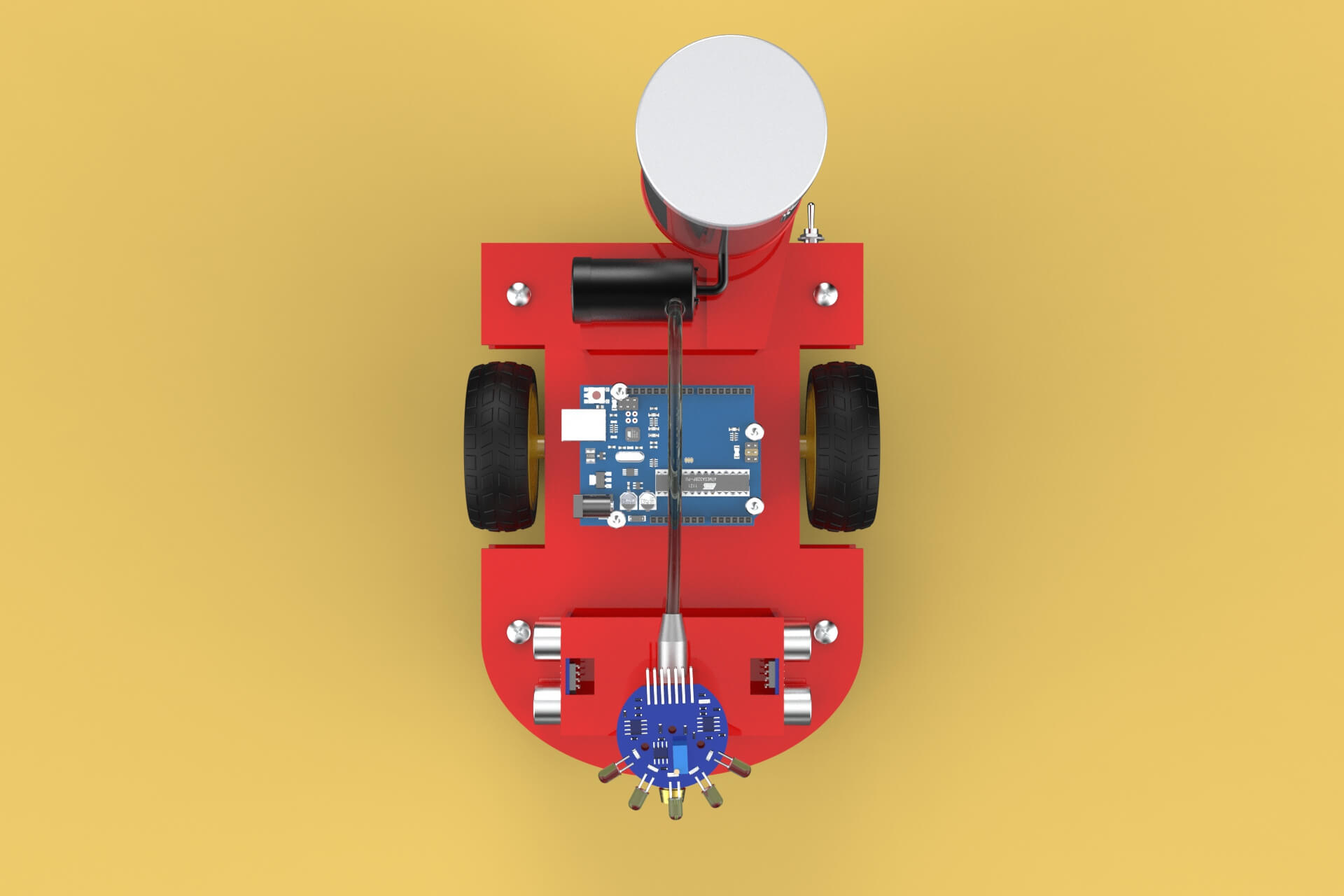 Autonomous Fire Fighting Robot Vehicle Extinguisher Sprayer - 3D Model ...