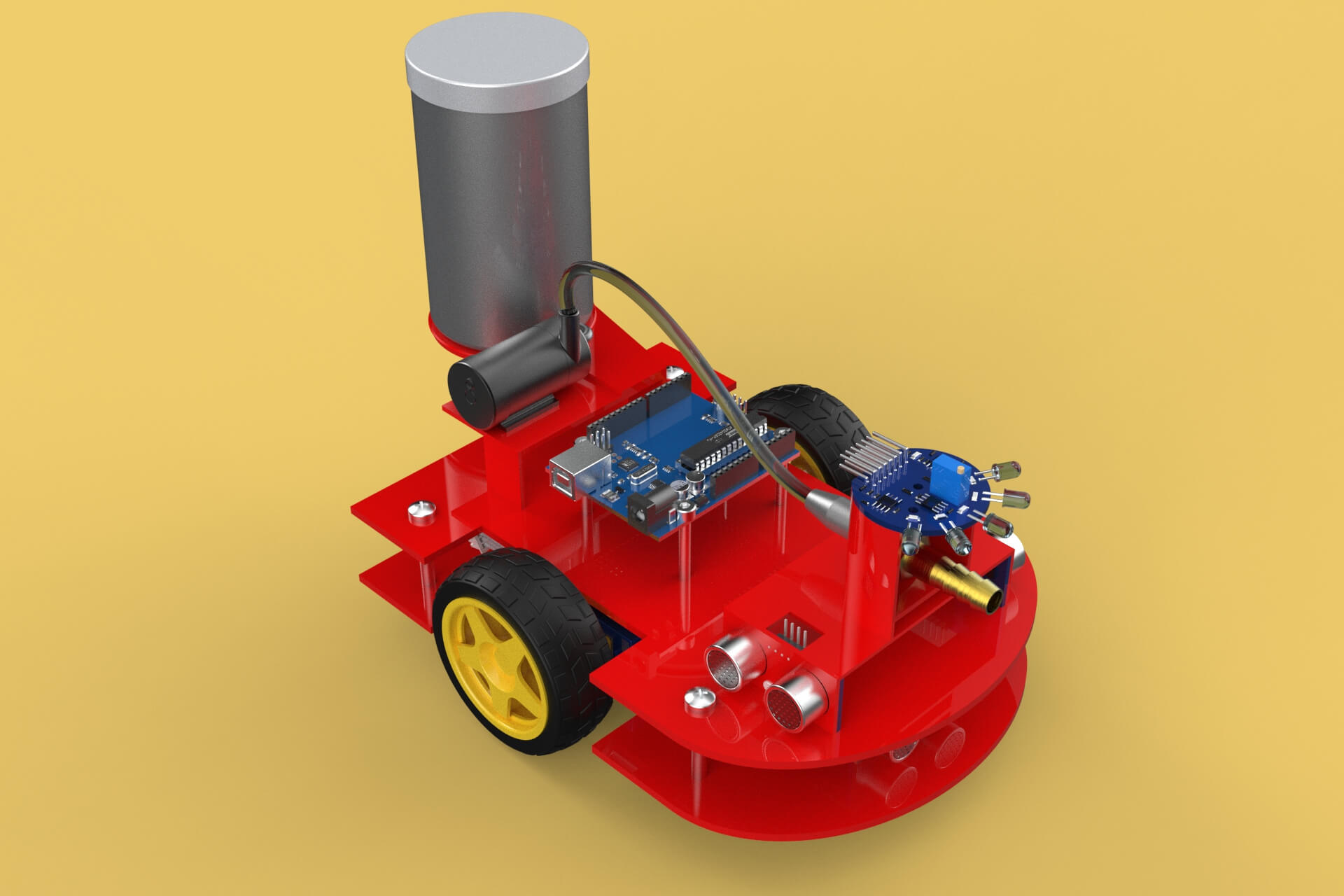 Autonomous Fire Fighting Robot Vehicle Extinguisher Sprayer - 3D Model ...