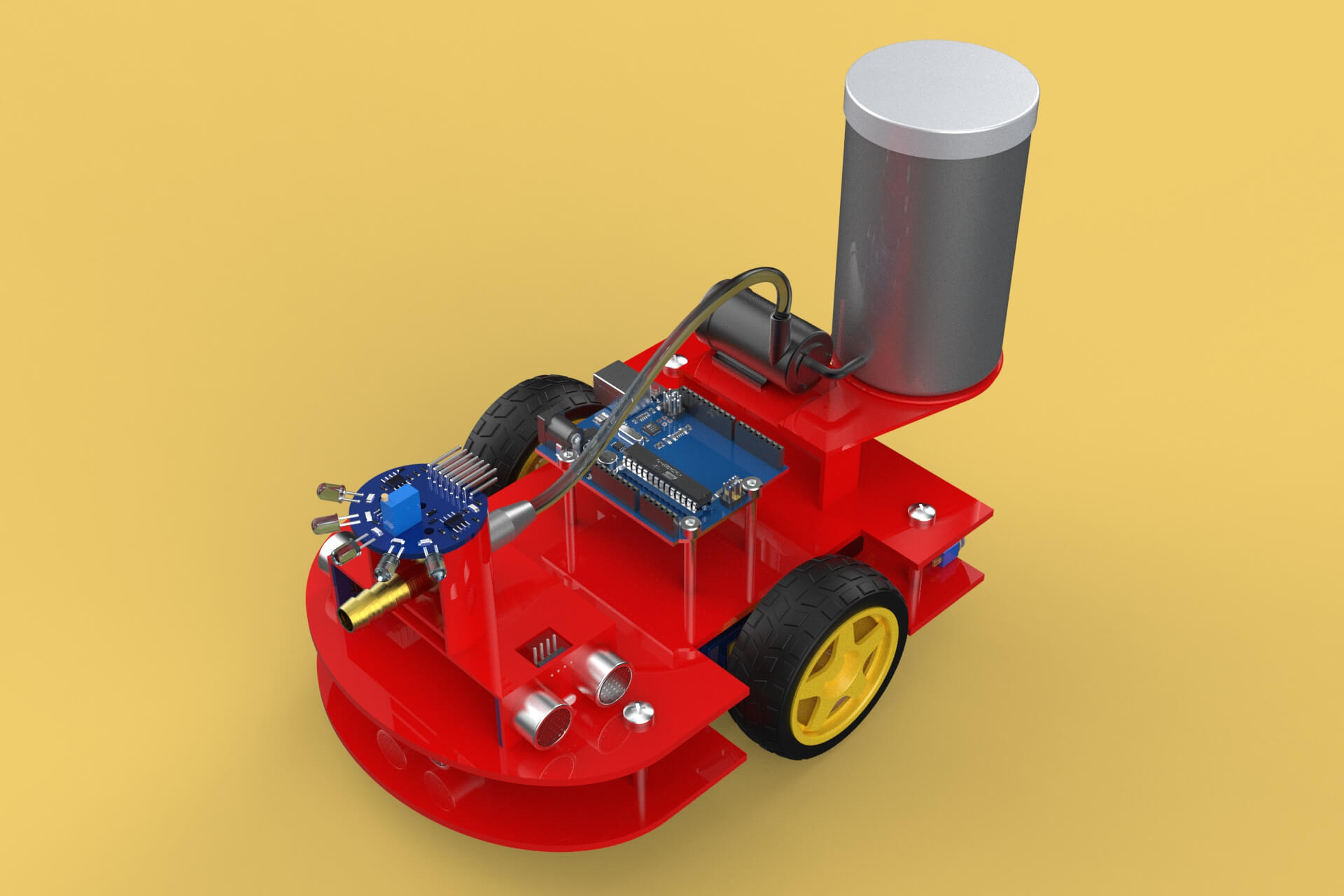 Autonomous Fire Fighting Robot Vehicle Extinguisher Sprayer - 3D Model ...