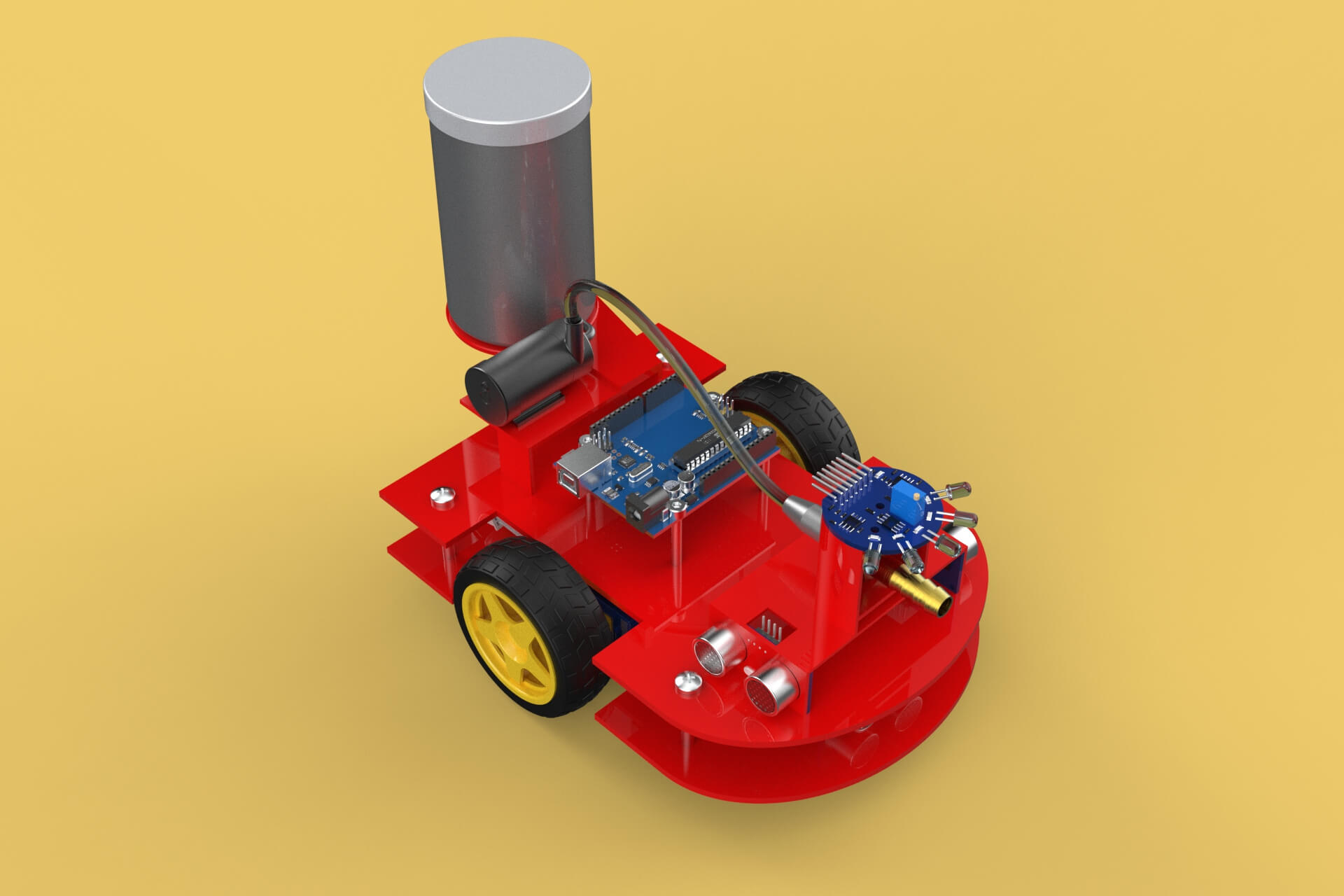 Autonomous Fire Fighting Robot Vehicle Extinguisher Sprayer - 3D Model ...