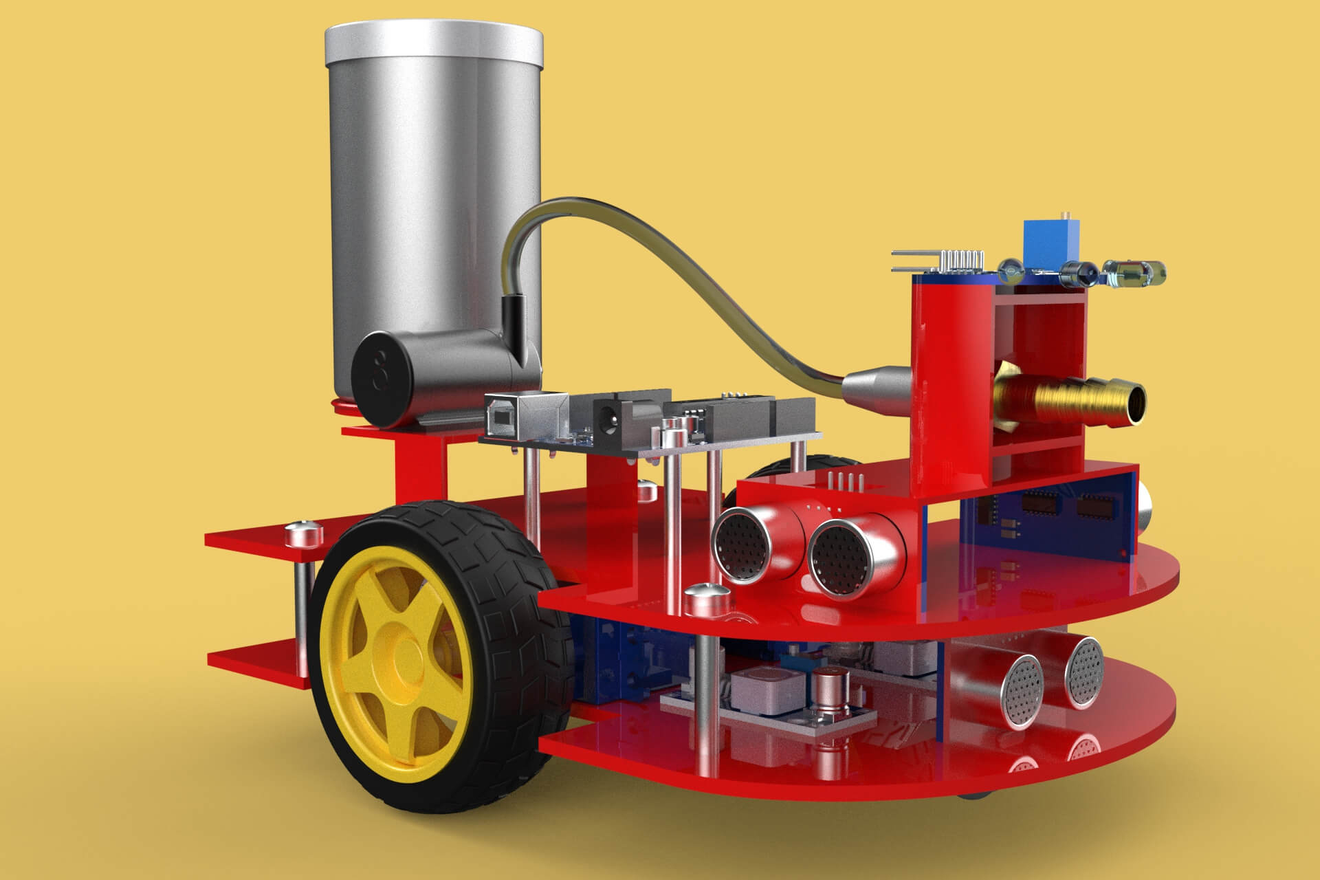 Autonomous Fire Fighting Robot Vehicle Extinguisher Sprayer - 3D Model ...
