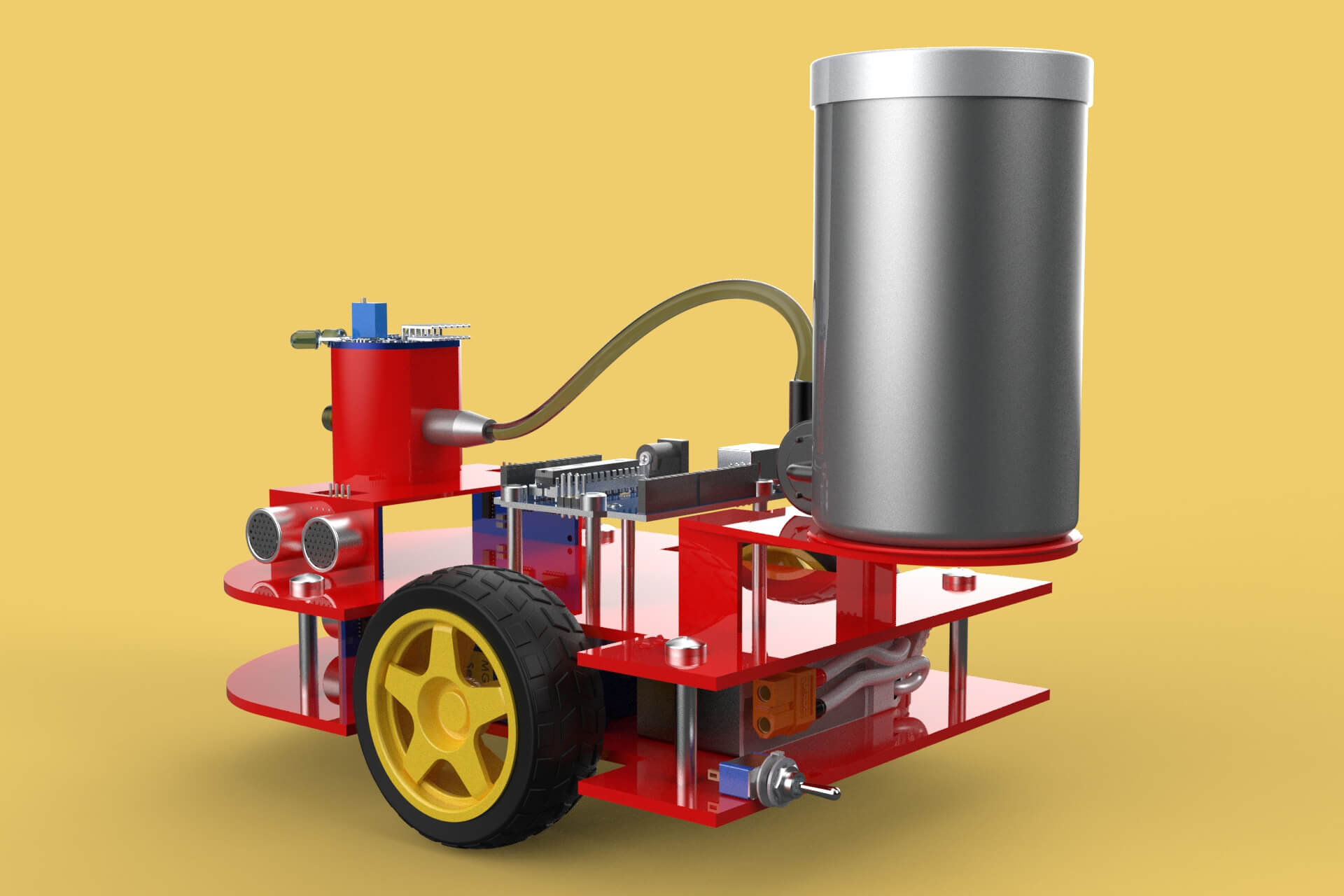 Autonomous Fire Fighting Robot Vehicle Extinguisher Sprayer - 3D Model ...