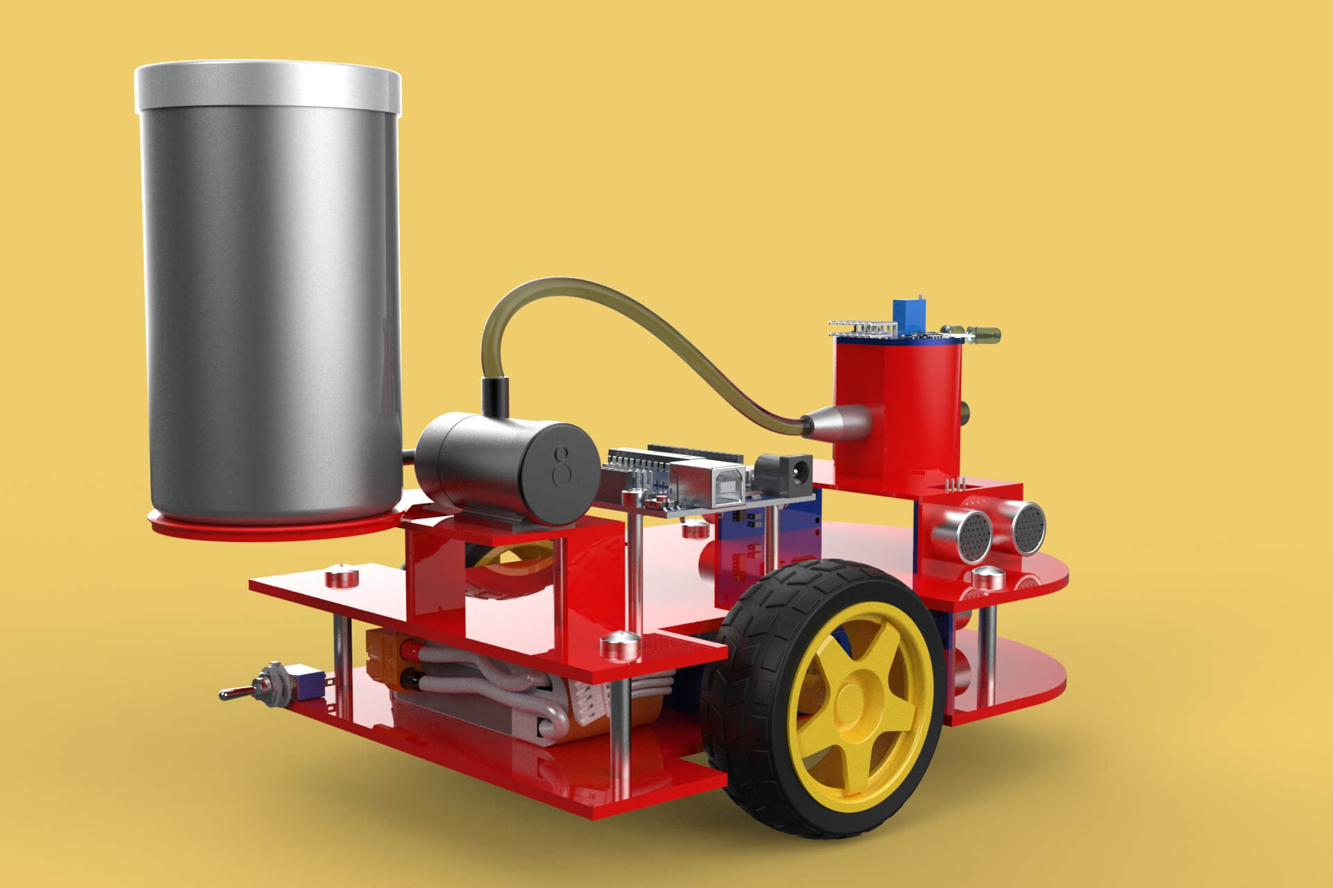 Autonomous Fire Fighting Robot Vehicle Extinguisher Sprayer - 3D Model ...